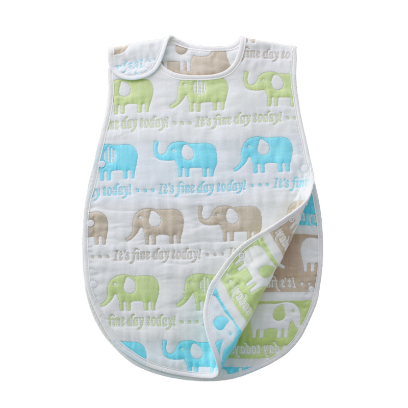 Kūdikių miego maišelis iš 100% medvilnės, šešių sluoksnių marlė, anti-kick quilt, japonų/korėjiečių stilius, svoris iki 0,5 kg, pritaikomas