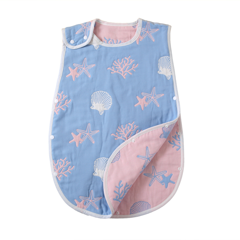 Kūdikių miego maišelis iš 100% medvilnės, šešių sluoksnių marlė, anti-kick quilt, japonų/korėjiečių stilius, svoris iki 0,5 kg, pritaikomas