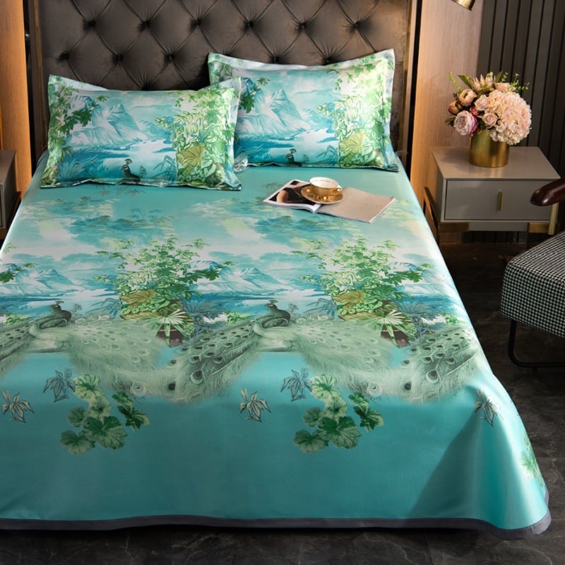 Ice-silk vėsinantis lovos kilimėlis, skalbiasi mašinoje, 3 dalių rinkinys, chemijos pluoštas