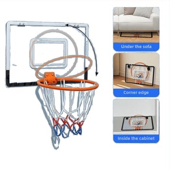 Vertikalus krepšinio stovas su geležiniu rėmu namų ir lauko naudojimui — tėvų ir vaikų interaktyvus krepšinio treniravimo žaislas