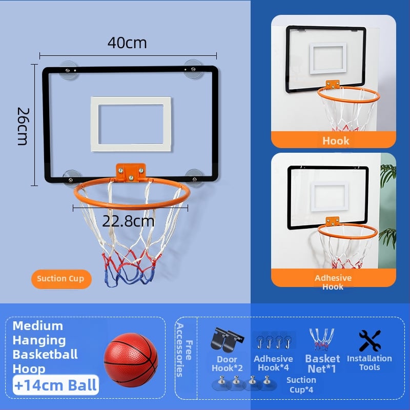 Vertikalus krepšinio stovas su geležiniu rėmu namų ir lauko naudojimui — tėvų ir vaikų interaktyvus krepšinio treniravimo žaislas