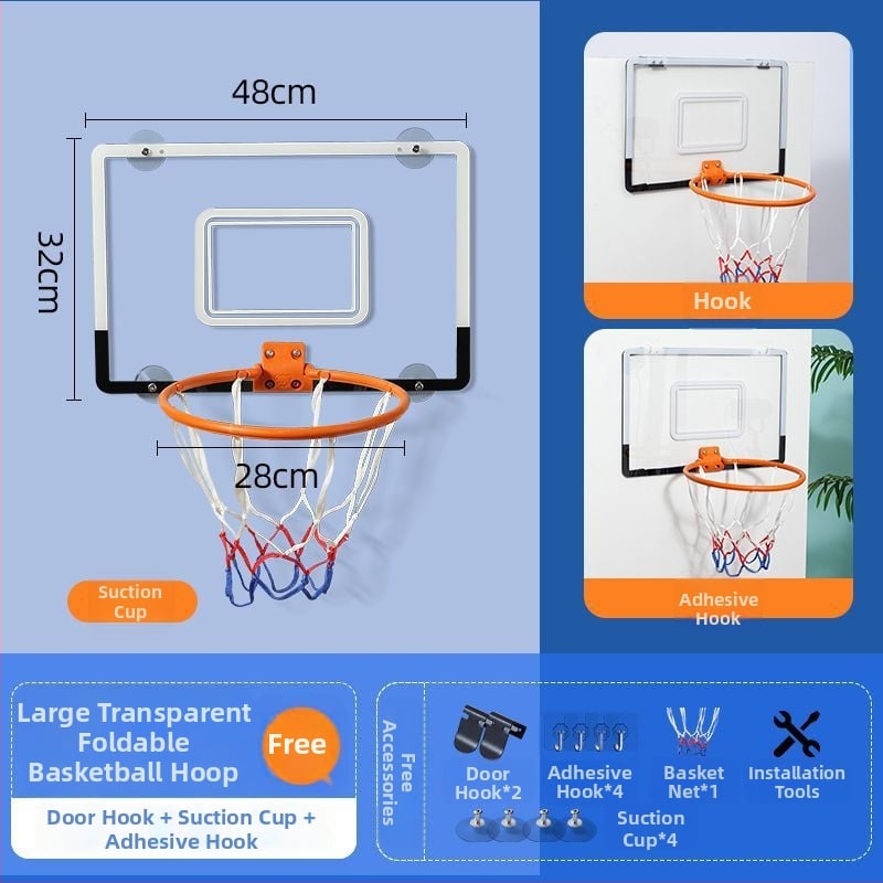 Vertikalus krepšinio stovas su geležiniu rėmu namų ir lauko naudojimui — tėvų ir vaikų interaktyvus krepšinio treniravimo žaislas