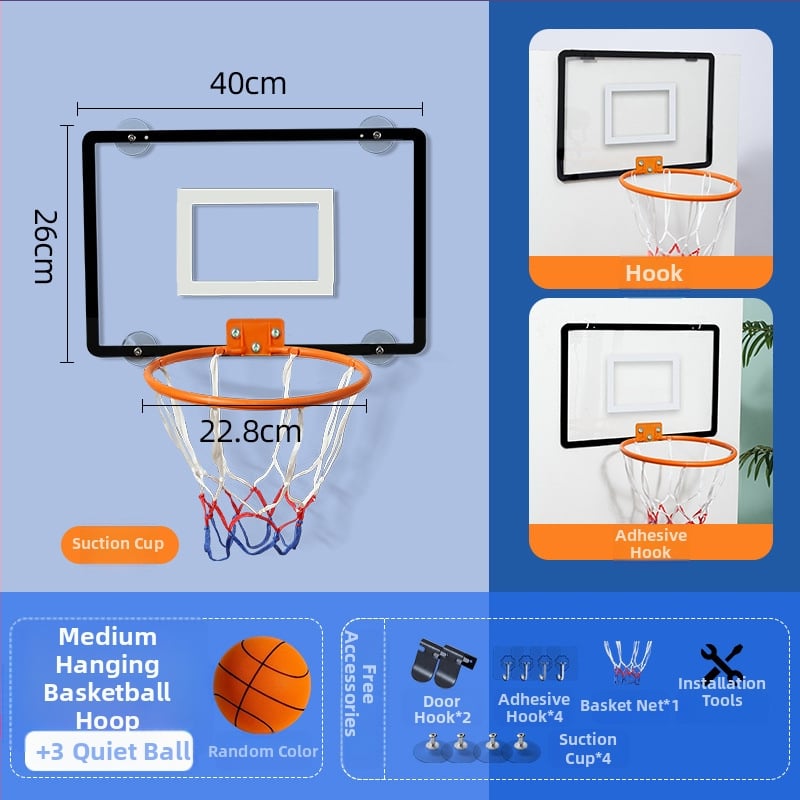 Vertikalus krepšinio stovas su geležiniu rėmu namų ir lauko naudojimui — tėvų ir vaikų interaktyvus krepšinio treniravimo žaislas