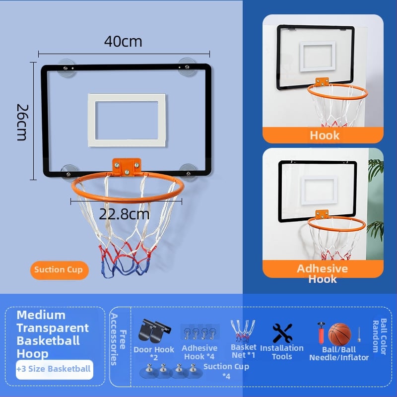 Vertikalus krepšinio stovas su geležiniu rėmu namų ir lauko naudojimui — tėvų ir vaikų interaktyvus krepšinio treniravimo žaislas