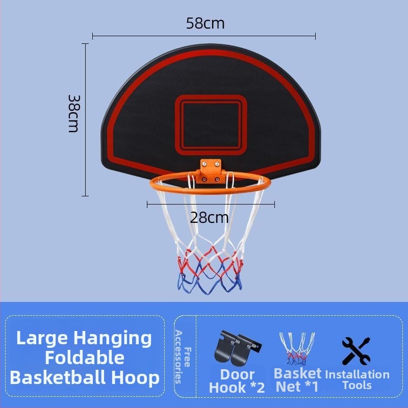 Vertikalus krepšinio stovas su geležiniu rėmu namų ir lauko naudojimui — tėvų ir vaikų interaktyvus krepšinio treniravimo žaislas