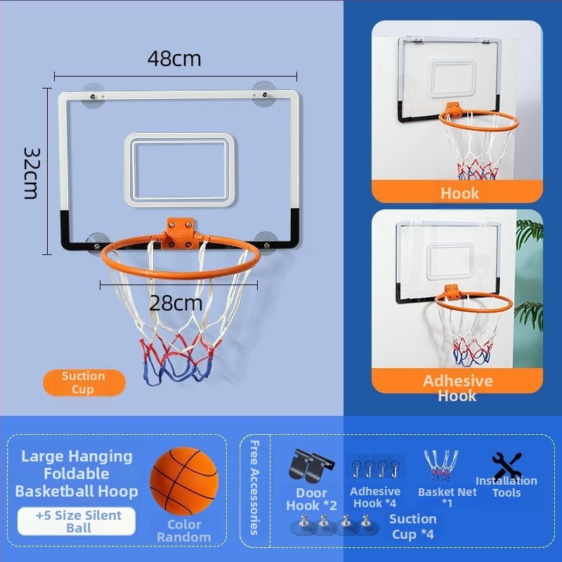 Vertikalus krepšinio stovas su geležiniu rėmu namų ir lauko naudojimui — tėvų ir vaikų interaktyvus krepšinio treniravimo žaislas