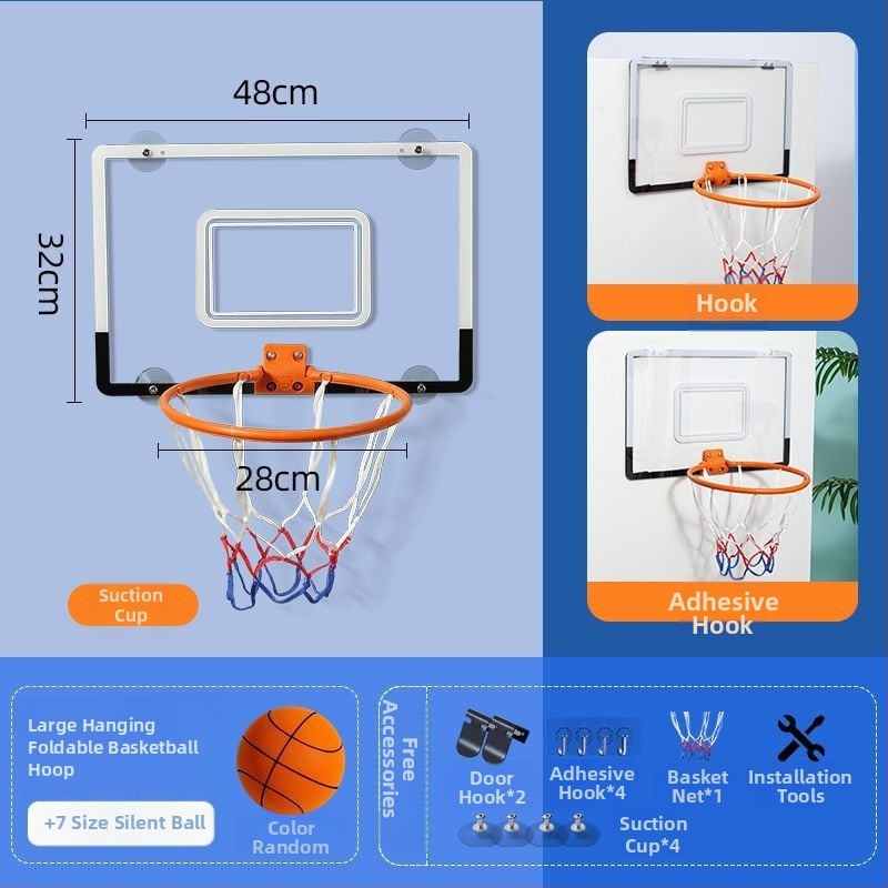 Vertikalus krepšinio stovas su geležiniu rėmu namų ir lauko naudojimui — tėvų ir vaikų interaktyvus krepšinio treniravimo žaislas