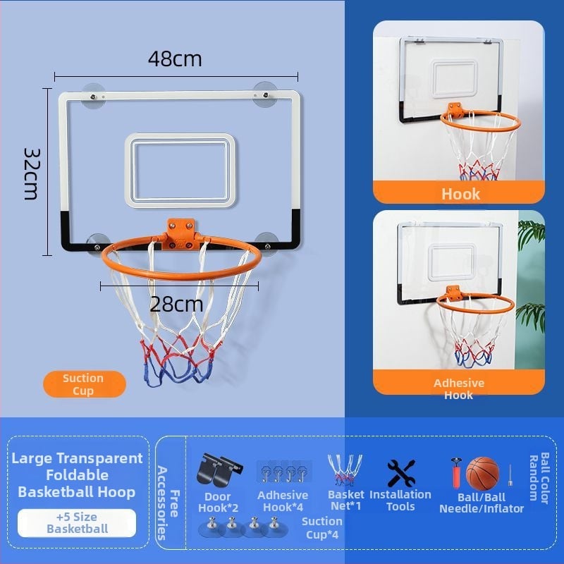 Vertikalus krepšinio stovas su geležiniu rėmu namų ir lauko naudojimui — tėvų ir vaikų interaktyvus krepšinio treniravimo žaislas