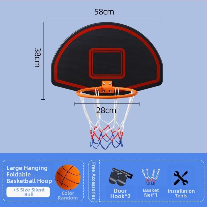 Vertikalus krepšinio stovas su geležiniu rėmu namų ir lauko naudojimui — tėvų ir vaikų interaktyvus krepšinio treniravimo žaislas