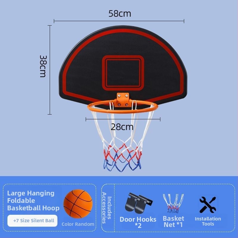 Vertikalus krepšinio stovas su geležiniu rėmu namų ir lauko naudojimui — tėvų ir vaikų interaktyvus krepšinio treniravimo žaislas