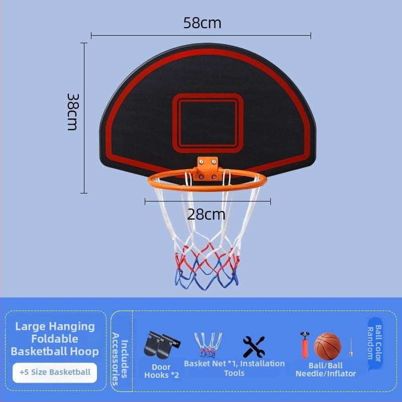 Vertikalus krepšinio stovas su geležiniu rėmu namų ir lauko naudojimui — tėvų ir vaikų interaktyvus krepšinio treniravimo žaislas