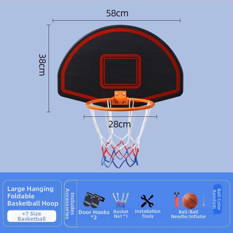 Vertikalus krepšinio stovas su geležiniu rėmu namų ir lauko naudojimui — tėvų ir vaikų interaktyvus krepšinio treniravimo žaislas