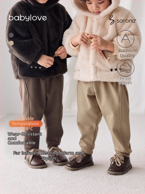 Vaikų kelnės, medvilnė, universalus stilius, vidutinio juosmens su elastine juostele, karikatūros raštas