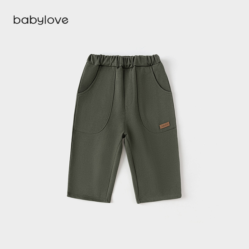 Vaikų kelnės, medvilnė, universalus stilius, vidutinio juosmens su elastine juostele, karikatūros raštas