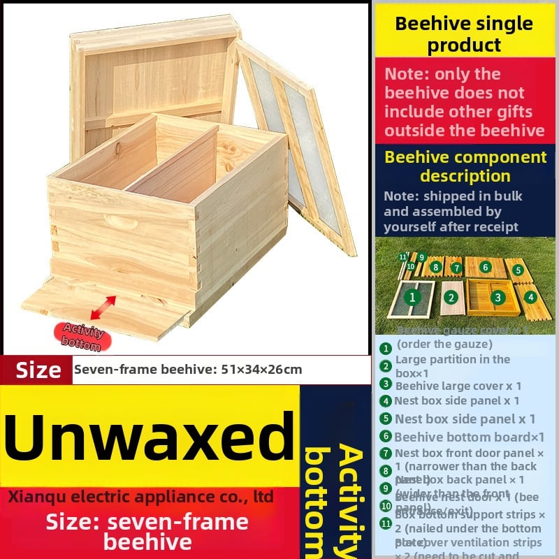 Algajate mesinduse komplekt: 10-rahmliline mesi jaht standardse männipuidust, 7 lõpetatud pesa-raamiga