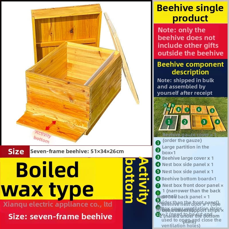 Algajate mesinduse komplekt: 10-rahmliline mesi jaht standardse männipuidust, 7 lõpetatud pesa-raamiga