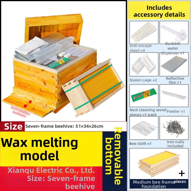Algajate mesinduse komplekt: 10-rahmliline mesi jaht standardse männipuidust, 7 lõpetatud pesa-raamiga