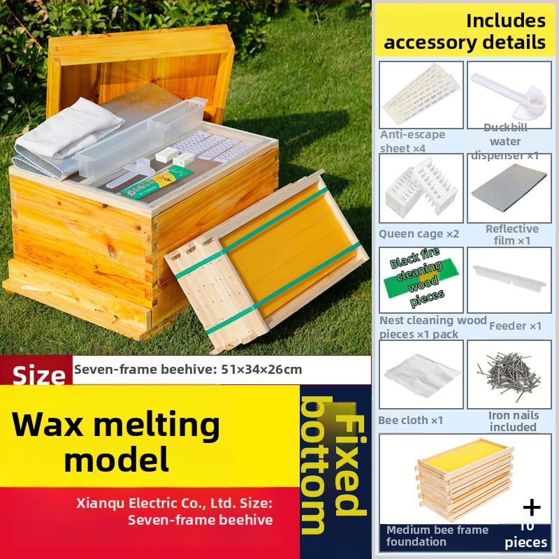 Algajate mesinduse komplekt: 10-rahmliline mesi jaht standardse männipuidust, 7 lõpetatud pesa-raamiga