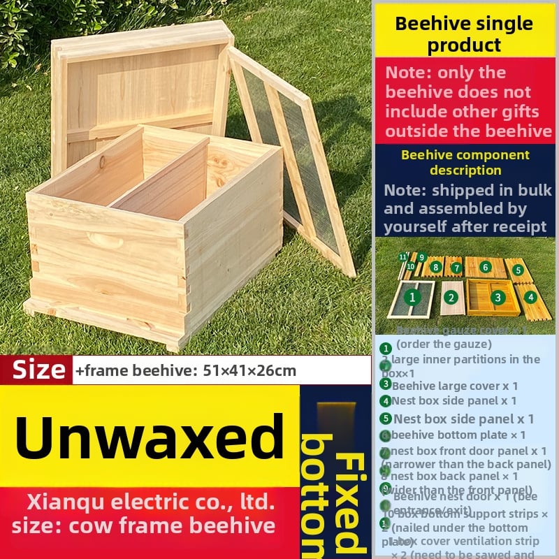 Algajate mesinduse komplekt: 10-rahmliline mesi jaht standardse männipuidust, 7 lõpetatud pesa-raamiga