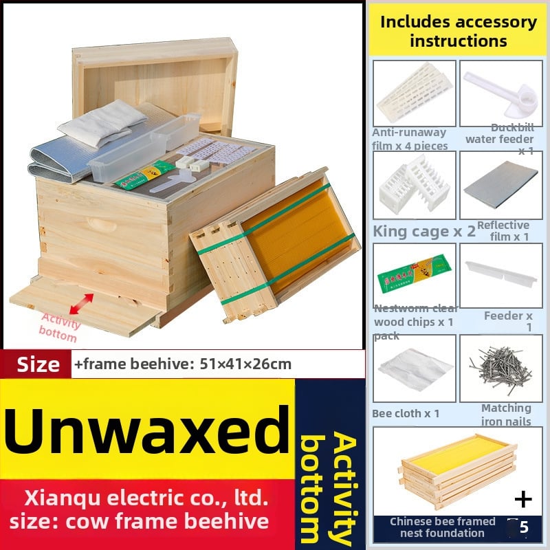 Algajate mesinduse komplekt: 10-rahmliline mesi jaht standardse männipuidust, 7 lõpetatud pesa-raamiga