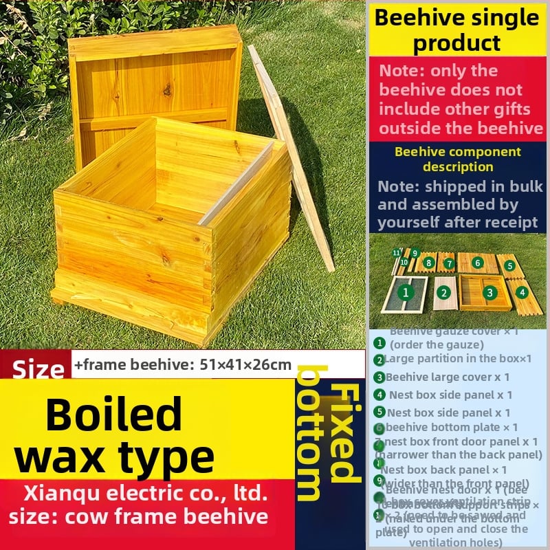 Algajate mesinduse komplekt: 10-rahmliline mesi jaht standardse männipuidust, 7 lõpetatud pesa-raamiga