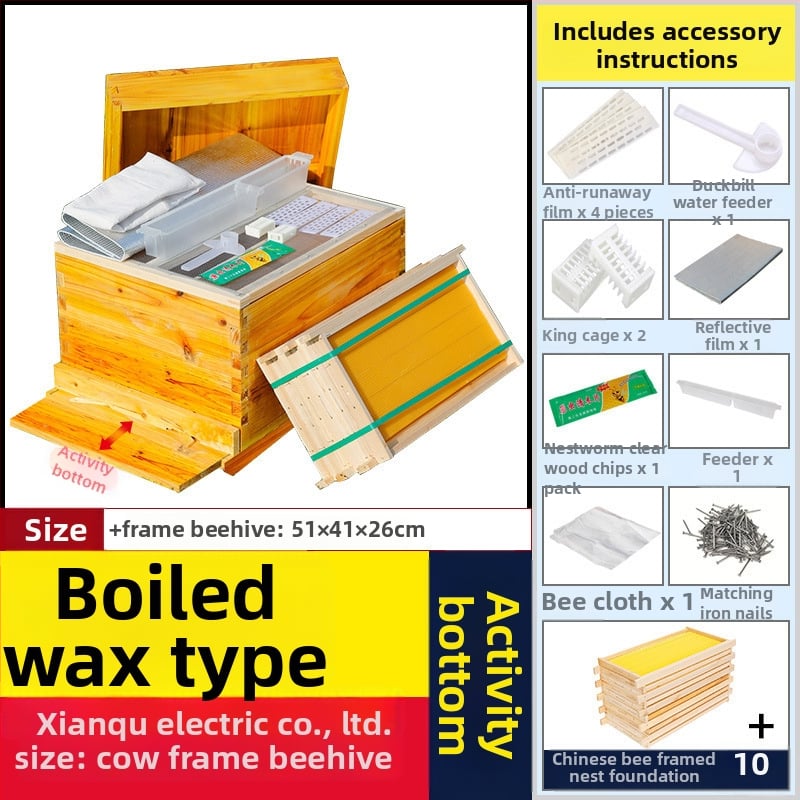 Algajate mesinduse komplekt: 10-rahmliline mesi jaht standardse männipuidust, 7 lõpetatud pesa-raamiga