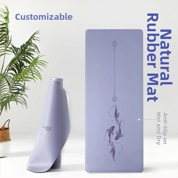 Йога постелка Miska (PU и естествен каучук, 5 мм дебелина, 3000 г, геометричен принт)