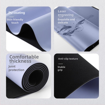 Йога постелка Miska (PU и естествен каучук, 5 мм дебелина, 3000 г, геометричен принт)