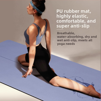 Йога постелка Miska (PU и естествен каучук, 5 мм дебелина, 3000 г, геометричен принт)