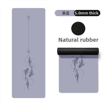 Йога постелка Miska (PU и естествен каучук, 5 мм дебелина, 3000 г, геометричен принт)