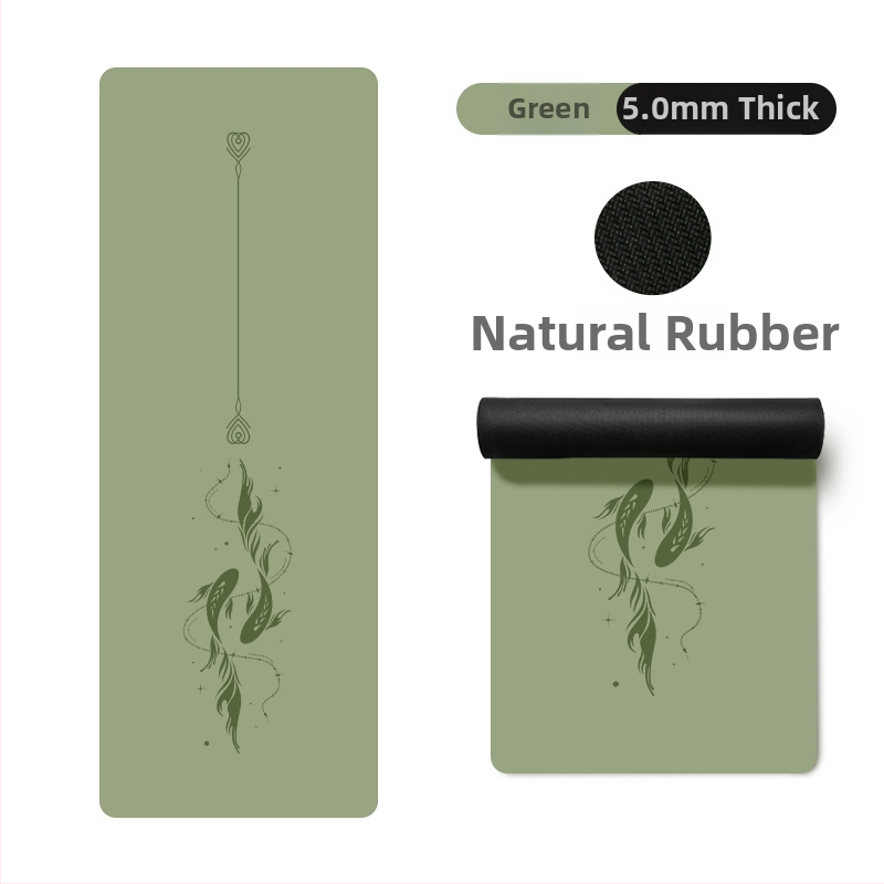 Йога постелка Miska (PU и естествен каучук, 5 мм дебелина, 3000 г, геометричен принт)