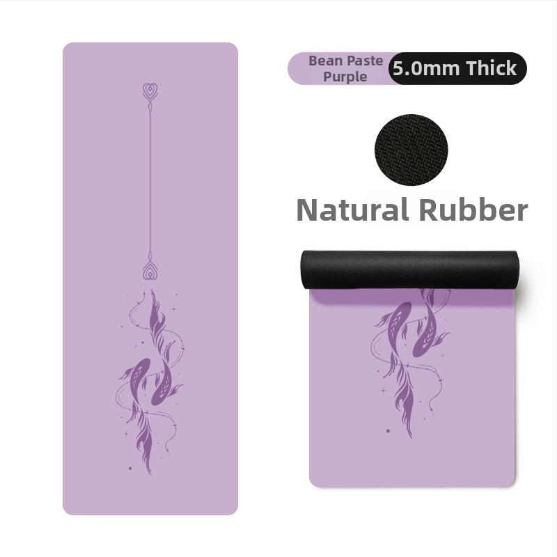 Йога постелка Miska (PU и естествен каучук, 5 мм дебелина, 3000 г, геометричен принт)