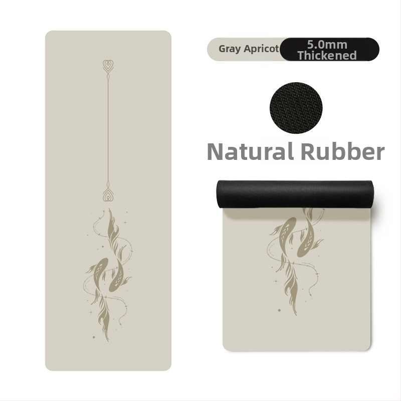 Йога постелка Miska (PU и естествен каучук, 5 мм дебелина, 3000 г, геометричен принт)