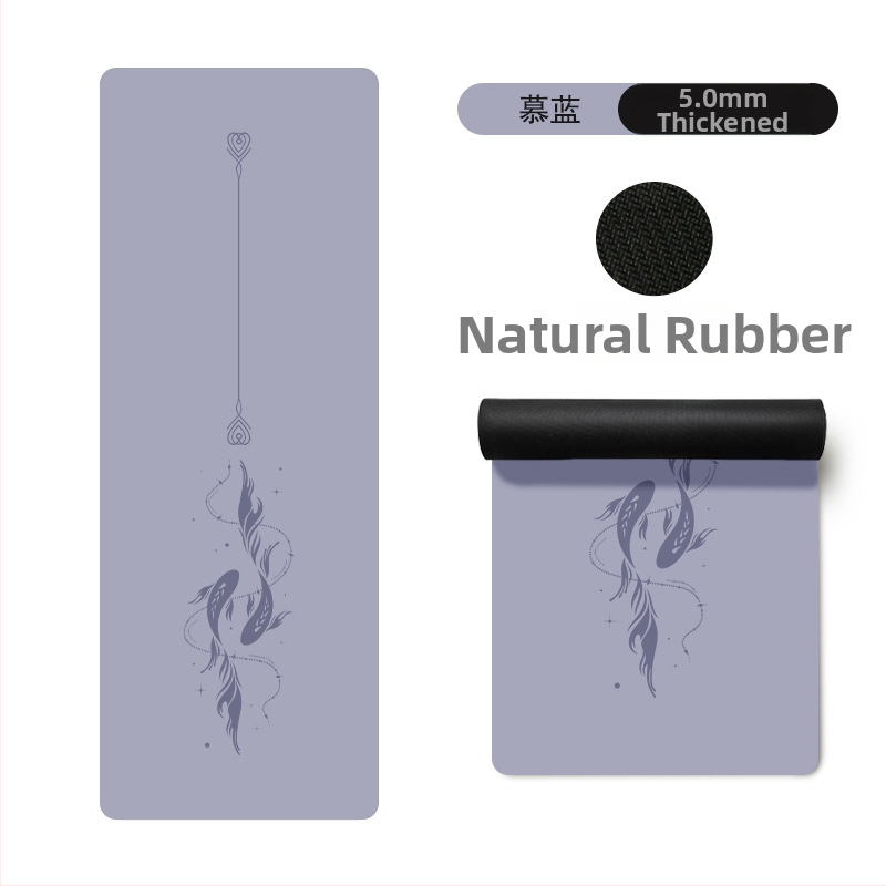 Йога постелка Miska (PU и естествен каучук, 5 мм дебелина, 3000 г, геометричен принт)