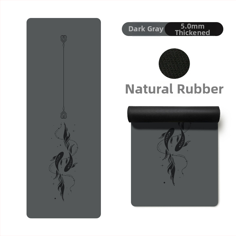 Йога постелка Miska (PU и естествен каучук, 5 мм дебелина, 3000 г, геометричен принт)