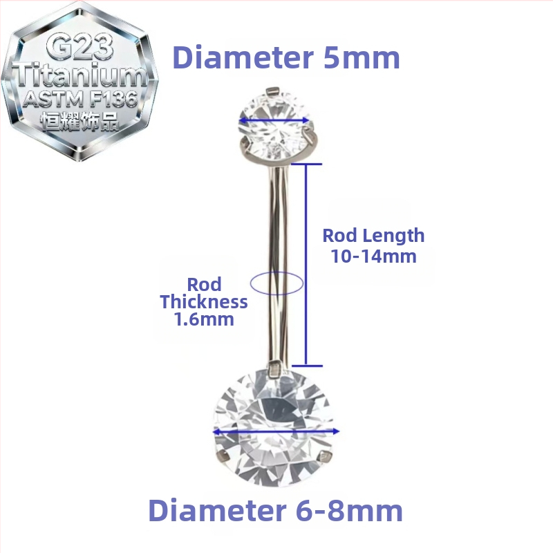 Dvojhlavý pupočný piercing prsteň – titanová zliatina, 5A zirkón, geometrický tvar, diamantové spracovanie, vnútorná špirála