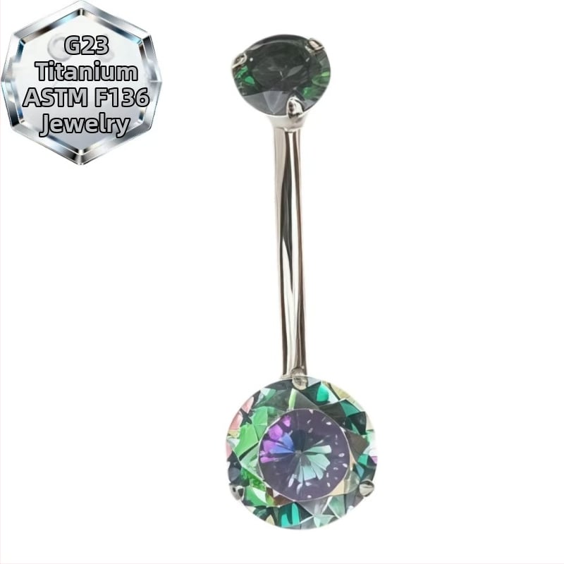 Kahepealine nabasõrmus – titaani sulam, 5A tsirkoon, geomeetriline kuju, teemandi töötlus, sisemine spiraal