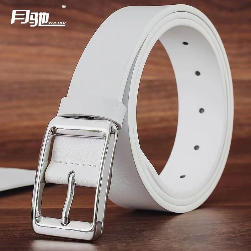 Ζώνη από δέρμα split leather, αγκράφα από κράμα, κούμπωμα με κορδάκι, λεπτό πλάτος <2 εκ