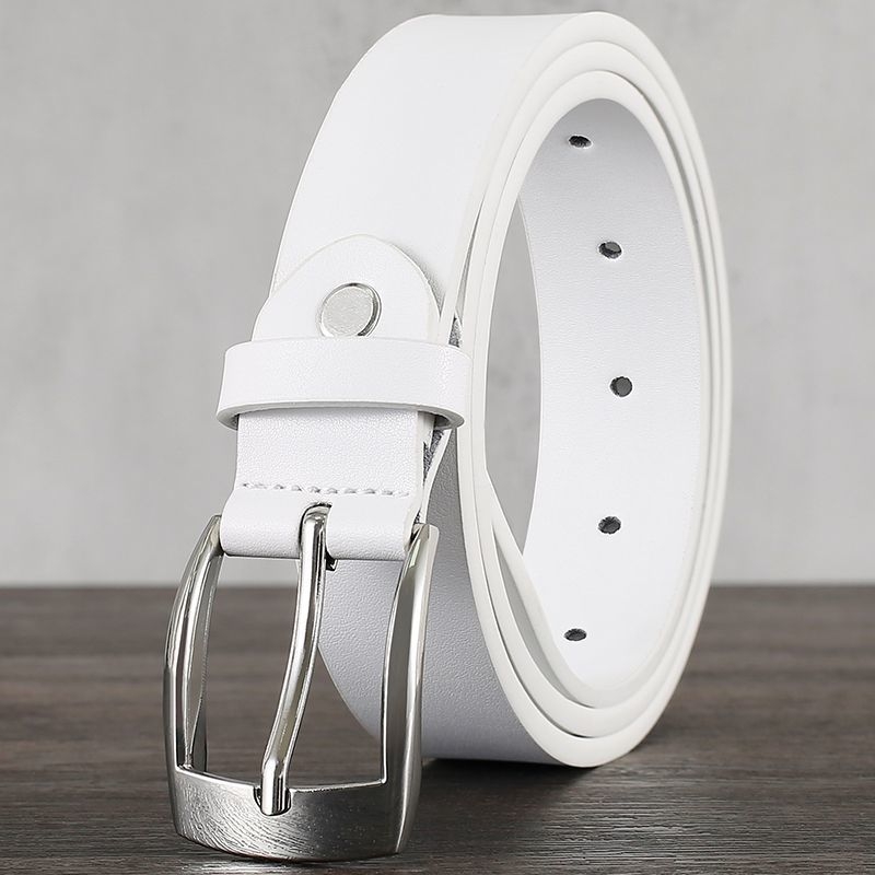 Ζώνη από δέρμα split leather, αγκράφα από κράμα, κούμπωμα με κορδάκι, λεπτό πλάτος <2 εκ