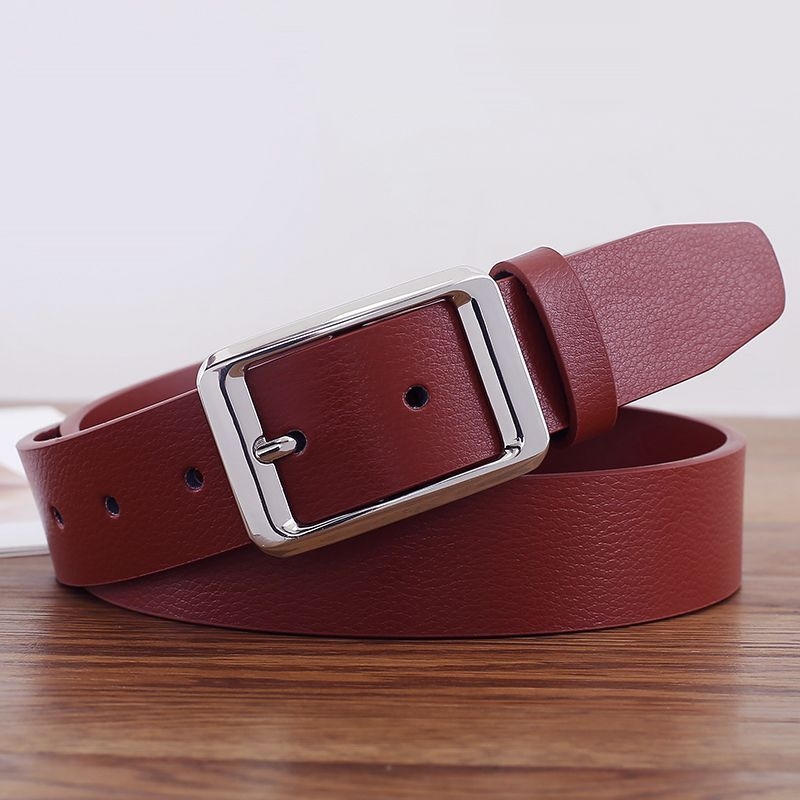 Ζώνη από δέρμα split leather, αγκράφα από κράμα, κούμπωμα με κορδάκι, λεπτό πλάτος <2 εκ