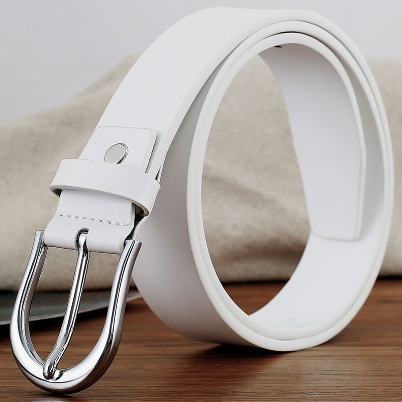 Ζώνη από δέρμα split leather, αγκράφα από κράμα, κούμπωμα με κορδάκι, λεπτό πλάτος <2 εκ