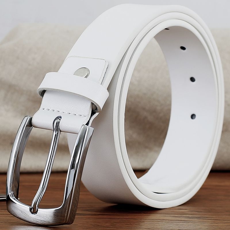 Ζώνη από δέρμα split leather, αγκράφα από κράμα, κούμπωμα με κορδάκι, λεπτό πλάτος <2 εκ