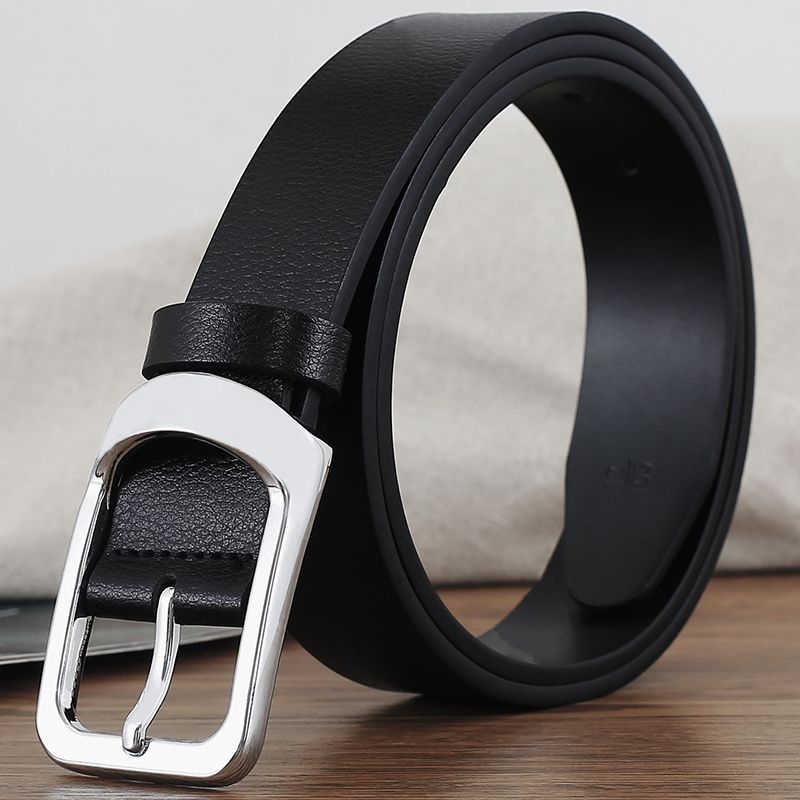 Ζώνη από δέρμα split leather, αγκράφα από κράμα, κούμπωμα με κορδάκι, λεπτό πλάτος <2 εκ