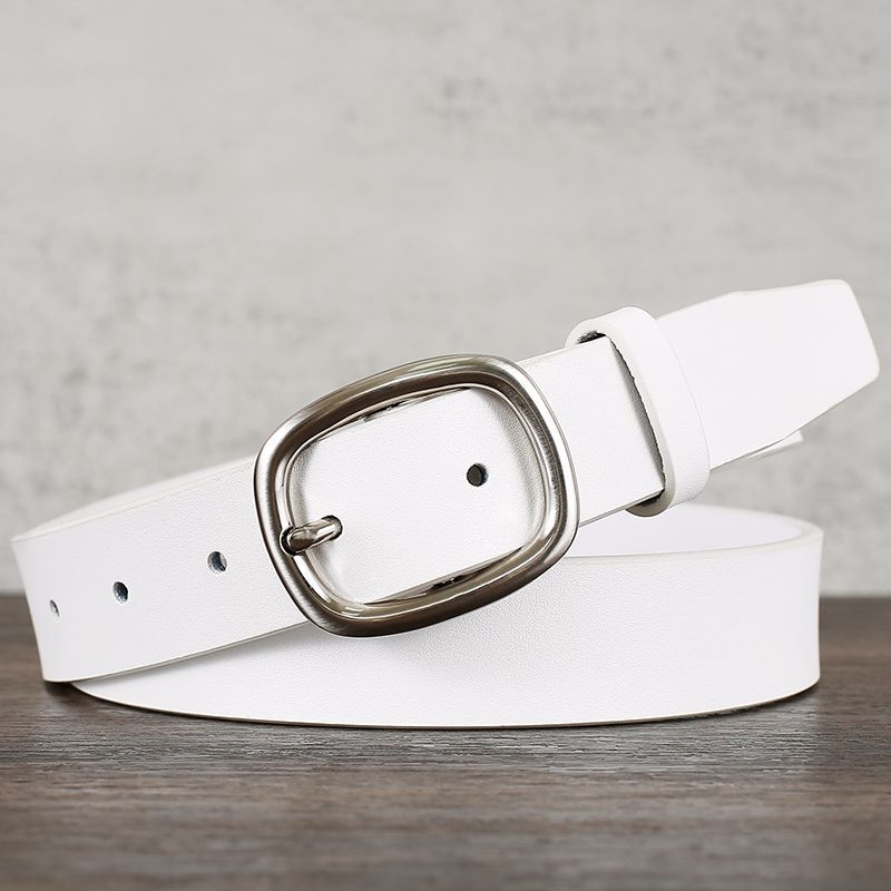 Ζώνη από δέρμα split leather, αγκράφα από κράμα, κούμπωμα με κορδάκι, λεπτό πλάτος <2 εκ