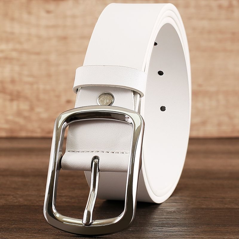 Ζώνη από δέρμα split leather, αγκράφα από κράμα, κούμπωμα με κορδάκι, λεπτό πλάτος <2 εκ