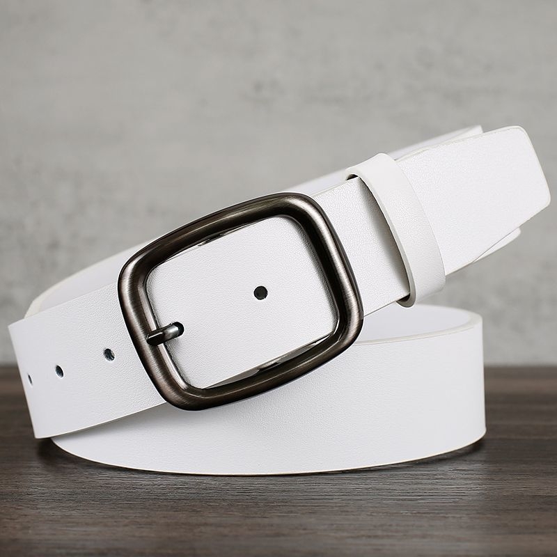 Ζώνη από δέρμα split leather, αγκράφα από κράμα, κούμπωμα με κορδάκι, λεπτό πλάτος <2 εκ