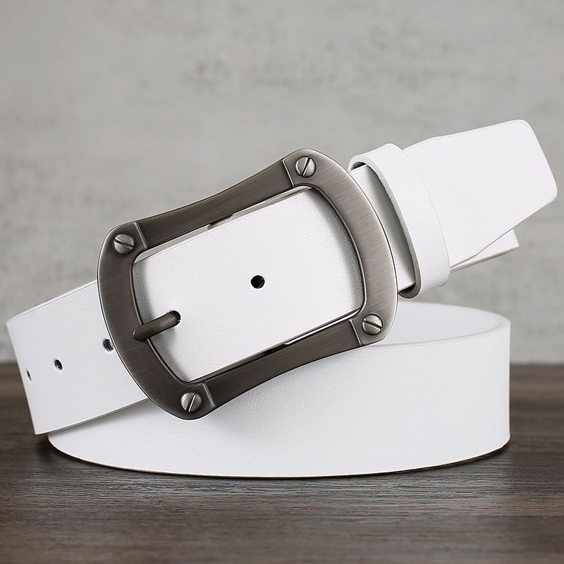 Ζώνη από δέρμα split leather, αγκράφα από κράμα, κούμπωμα με κορδάκι, λεπτό πλάτος <2 εκ