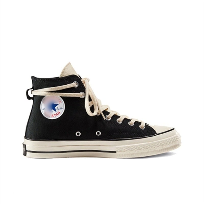 Unisex visoke platnene tenisice s šnirama sprijeda i otporne na habanje s vulkaniziranom gumom.