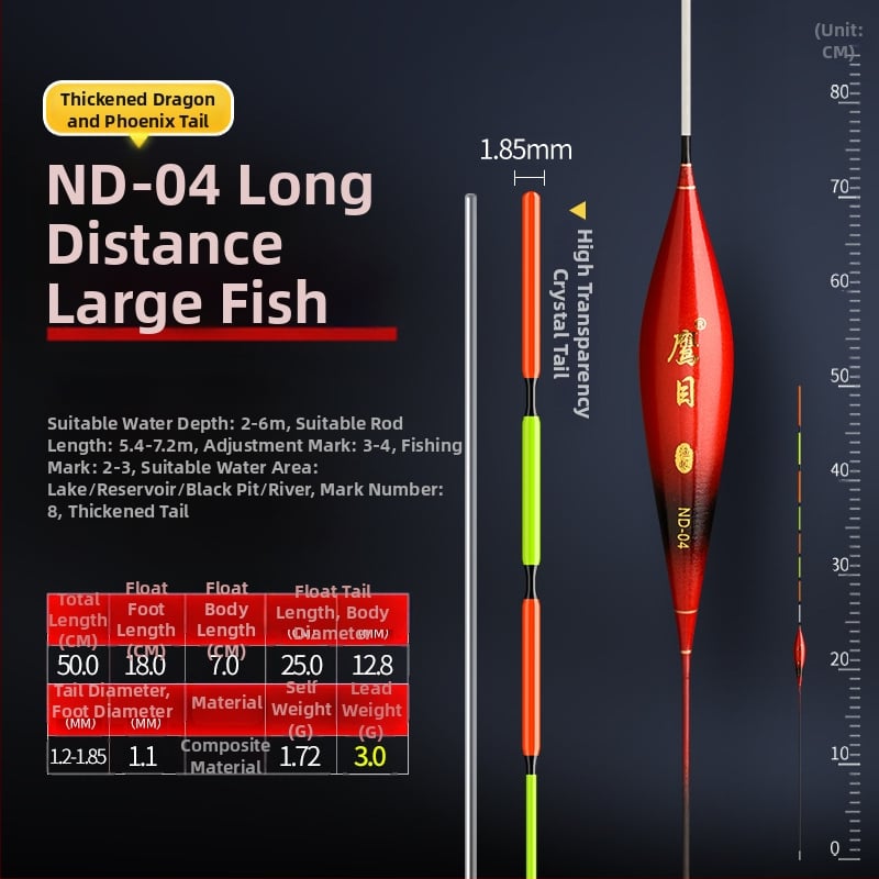 Поплавък за риболов Eagle Eye — вертикален дрейф, наноматериал, светещ дизайн