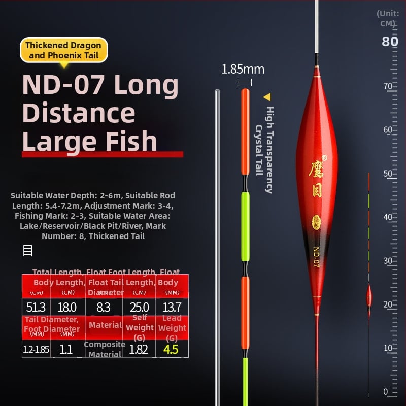 Поплавък за риболов Eagle Eye — вертикален дрейф, наноматериал, светещ дизайн